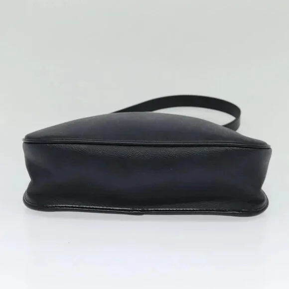 Christian Dior Honeycomb Canvas Shoulder Bag PVC Black Gold Auth 130145